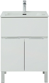 Aquanet Мебель для ванной Алвита New 60 1 ящик 2 дверцы белая матовая – фотография-8